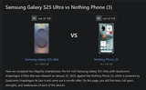Samsung Galaxy S25 Ultra vs Nothing Phone (3) which is better NR