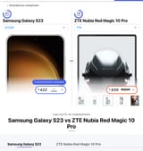 Samsung Galaxy S23 vs ZTE Nubia Red Magic 10 Pro What is the difference