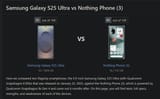 Samsung Galaxy S25 Ultra vs Nothing Phone (3) which is better NR