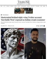 right wing indian crypto scammer