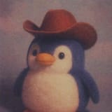 20250718_1443_Retro Penguin Cowboy_simple_compose_01k0fgyk8pedvbvdazaaq5pqer