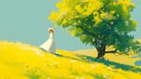 anime-girl-in-field-summer-desktop-wallpaper