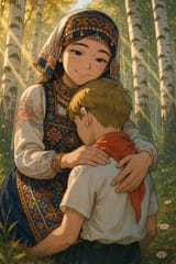20250720_0445_Chuvash Embrace in Birch Forest_simple_compose_01k0jvg2m7ff4veeca8c6qcvmd