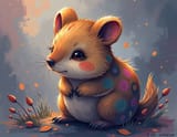 FLUX-00420-Cute quokka, featuring a deep and highly detailed yet meaningful and abstract art style influenced by mythical themes. trending on pixiv. Perfect for any fan of anime and abstract art