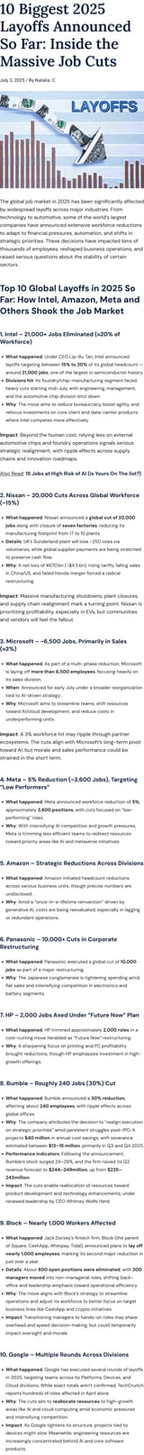 2025 layoffs