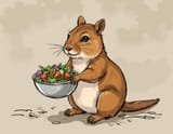 FLUX-00424-Cute australian brown color scheme fat cheeks long tail small adorable quokka holding onto a larfe bowl of salad, StoryboardSketchZRX.PNG