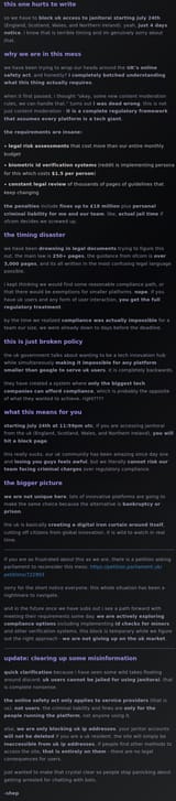 tough news for our uk users