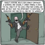 marx kicking door