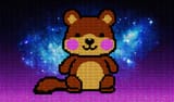 FLUX-00436-Pixel art style pixels pixel art, Australian brown color scheme round cheeks long tail small adorable quokka, nebula backdrop