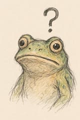 20250806_1132_Confused Frog Portrait_simple_compose_01k203jt3af958zdp07fhnvj3y