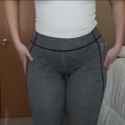 Hannah Garske - FASHION NOVA LEGGINGS TRY ON HAUL (QOBPhhFpQVY) - 05 - Blonde Youtuber Dark Grey Leggings Butt_thumb.jpg