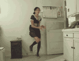girl dancing skirt stockings
