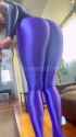 @momotino Twitter 2023-09-28 しゃがみ光沢レギンス💜✨ Asian Japanese Butt Layered Cake Leotard Pants Lycra Spandex Leggings Squatting_thumb.jpg