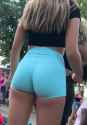 Blonde Butt Shorts Lycra Spandex Lulu Mint Candid Creepshot SFW Ass - 002_thumb.jpg