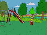 the simpsons milton frisbee alone