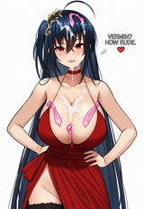 1girl, taihou (forbidden fruit) (azur lane), no panties, english text, cum on br s-2446688090