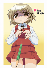 1girl, yuno (anime), hidamari sketch, shaded face, disgust, from below, falling s-2011360606