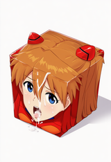 1girl, souryuu asuka langley, boxification, body modification, cube tom (meme), s-3360462342
