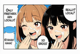 2girls, kimoi girls (meme), meme, iosys parody, laughing, speech bubble, text, e s-343735792