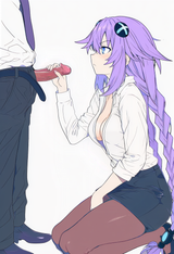 1.4__colored pencil (medium), flat color__, nsfw, 1boy, 1girl, purple heart (ne s-2726176078