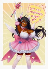 dark-skinned female, black hair