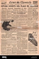 1939-news-chronicle-front-page-reporting-german-troops-enter-prague-E5GF1P