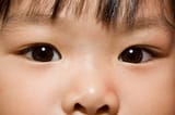 slanted eyes