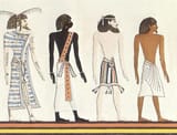 Libyan as Themehu a Nubian as Nehesu an Asiatic as Aamu an Egyptian as Remetu from Book of Gates