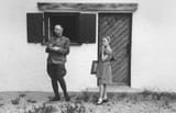 Heinrich Himmler with his daughter Gudrun in front of their home in Gmund am Tegernsee