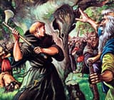 Saint Boniface fells pagan idol