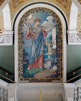 Elihu Vedder (New York City, U.S.A. 1836-1923 Rome, Kingdom of Italy) Minerva of Peace, Great Hall of the Library of Congress, Washington D.C. - Mosaic 1897-min