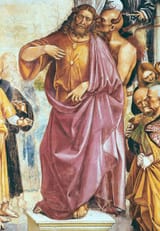Luca Signorelli - The Preaching of the Antichrist detail of Christ and the Devil from the Chapel of the Madonna di San Brizio 1499-1504 - (MeisterDrucke-51233)