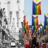 German Reich flags and LGBT flags