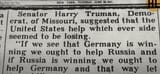 Harry Truman picking a side in World War 2