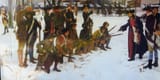 Baron von Steuben Drilling Troops at Valley Forge, by E. A. Abbey (c. 1904), Pennsylvania State Capitol, Harrisburg