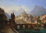 Landscape_with_a_Castle-Andreas_Leonhard_Roller(German_1805-1891)