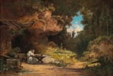 Willy Moralt (1884-1947) Visit to the Hermit - Oil on Panel