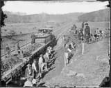 1860 Mathew Brady, American Civil war, Aquia Creek and Fredericksburg Railroad, construction corps at work, Va., ca. 1860 - ca. 1865