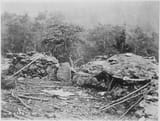 1860 Union breastworks. Interior view of breastworks on Little Round Top, Gettysburg., ca. 1860 - ca. 1865