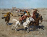 Franz Roubaud (1856-1928) Playing Kokpar - oil on canvas