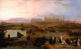 David Roberts (1796-1864) Ruins of the Great Temple at Karnak, Sunset - Oil on Canvas 1845