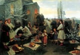 Mykola Kornylovych Pymonenko (1862–1912) Easter orthros in Little Russia (waiting for blessing paska) - oil on canvas 1891