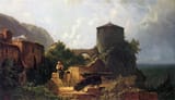 Carl Spitzweg (1808-1885) Peace in the land - Oil on Wood c1855-60