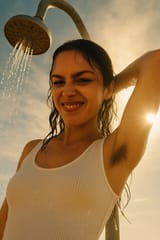 20250614_1515_Beach Shower Selfie_remix_01jxqxspdhec9byktz5z693a8e