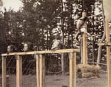1865 Crucifixion of the Servant Sokichi in 1865, above the decapitated heads of other criminals. Yokohama, Japan