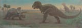 charles r knight_triceratops and tyrannosaurus