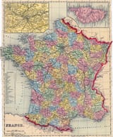 old political map of france