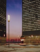 World_Trade_Center_Exterior_Entrance_arches_with_Sphere_at_Plaza_Fountain_sculpture_-_LCCN2021638448