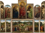 Adoration of the Mystic Lamb by Hubert and Jan van Eyck (1432) [pre-restoration]