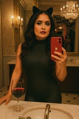 20250708_1415_Salma Hayek Catsuit Selfie_simple_compose_01jznkwt38ee0tbrkv1frsj6w8